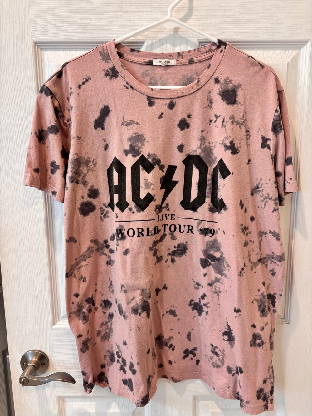 5/$25 Maurices AC/DC Pink Tie-Dye World Tour Graphic Tee